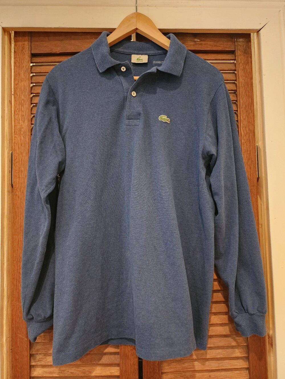 Lacoste Men's Long-Sleeve Polo Shirt - Blue Size 4 (M)